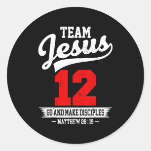 Jesus And Baseball Team Jesus Christian Matthew 28 Classic Round Sticker