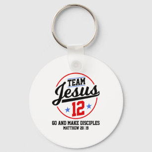 Jesus And Baseball Team Jesus Christian Matthew 28 Key Ring