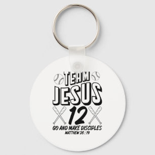 Jesus And Baseball Team Jesus Christian Matthew 28 Key Ring