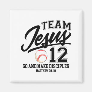 Jesus And Baseball Team Jesus Christian Matthew 28 Magnet