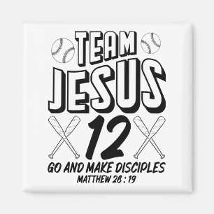 Jesus And Baseball Team Jesus Christian Matthew 28 Magnet