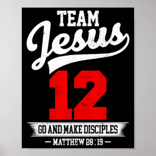 Jesus And Baseball Team Jesus Christian Matthew 28 Poster