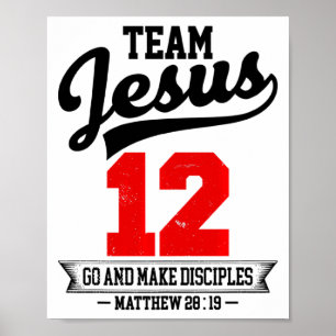 Jesus And Baseball Team Jesus Christian Matthew 28 Poster