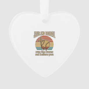 Jesus and Baseball Vintage Christian Shirt Ornament