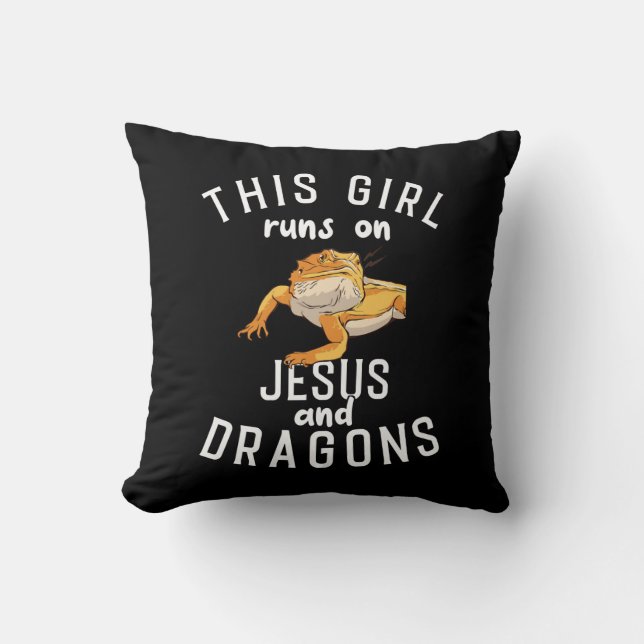 Jesus and Bearded Dragons Cushion (Front)