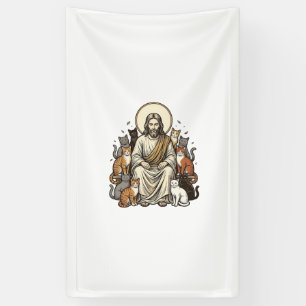 Jesus and Cats Vintage Banner
