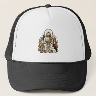 Jesus and Cats Vintage Trucker Hat