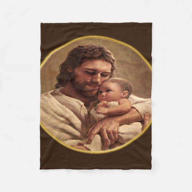 Jesus and child fleece blanket (Front)