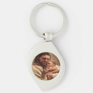 Jesus and child key ring
