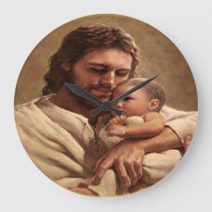 Jesus and child large clock