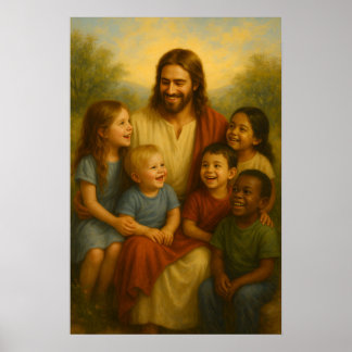 Jesus And Children™ LDS Wall Art Poster