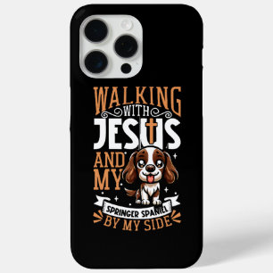 Jesus and dog - English Springer Spaniel iPhone 15 Pro Max Case