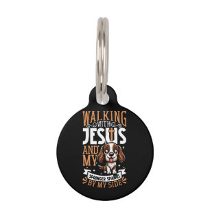 Jesus and dog - English Springer Spaniel Pet Tag
