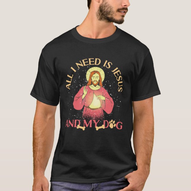 Jesus and Dog For Faithful Dog T-Shirt (Front)