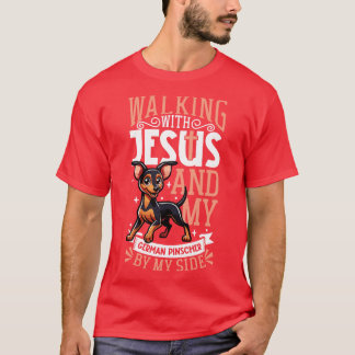 Jesus and dog German Pinscher T-Shirt
