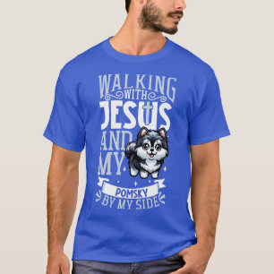Jesus and dog Pomsky T-Shirt