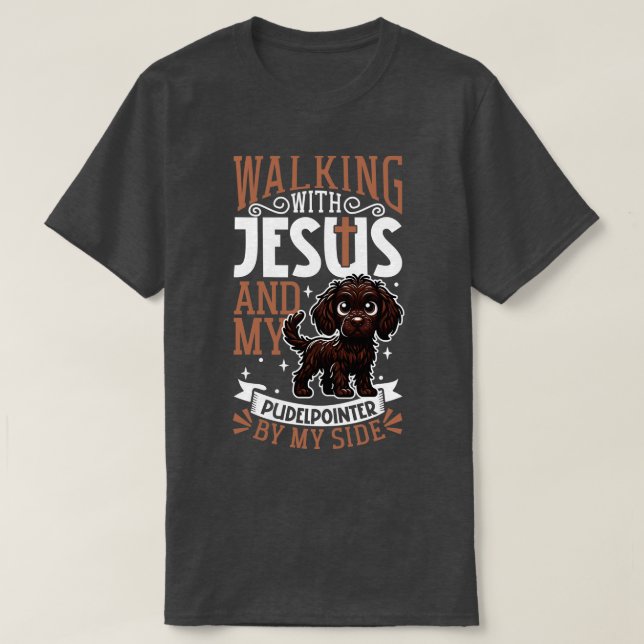 Jesus and dog Pudelpointer T-Shirt (Design Front)