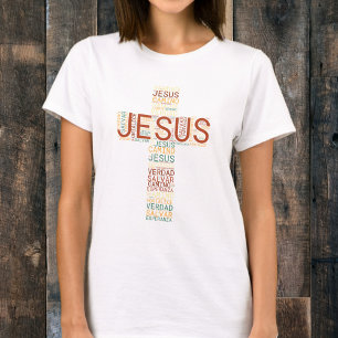 Jesus And Faith Cross Women's Christian Spanish T-Shirt