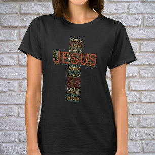 Jesus And Faith Cross Women's Christian Spanish T-Shirt