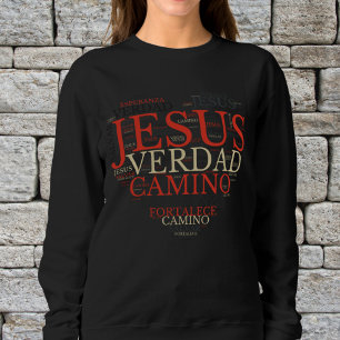 Jesus And Faith Heart Women's Christian Spanish Sweatshirt