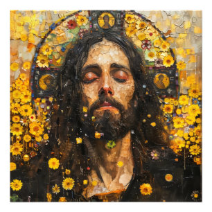 Jesus and Flowers Abstract Photo Print