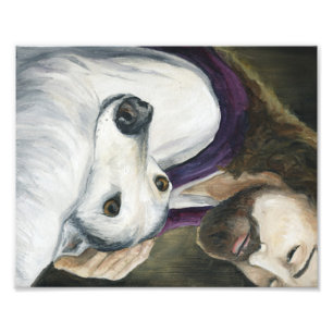 Jesus and Greyhound Dog Art Print
