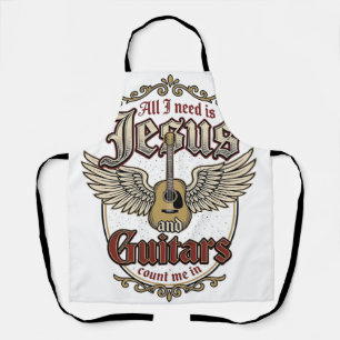 Jesus and Guitars Vintage Christian Guitar Apron