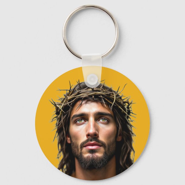 Jesus and His Crown of Thorns Key Ring (Front)