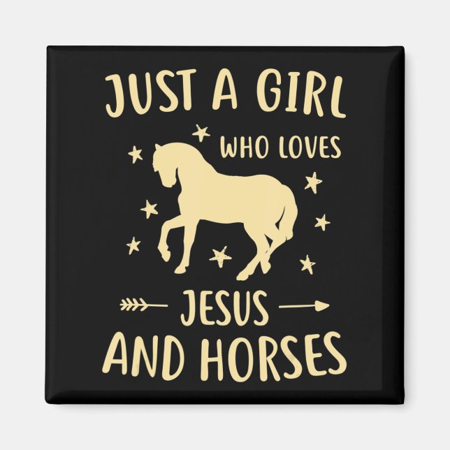 Jesus And Horses Horse Gifts For Girls Women  Magnet (Front)