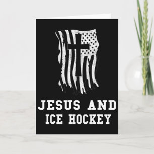 Jesus And Ice Hockey Design Christian Jesus Fan Card