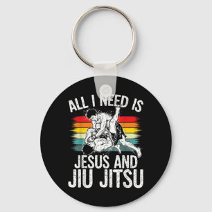 Jesus and Jiu Jitsu BJJ MMA Sport Key Ring