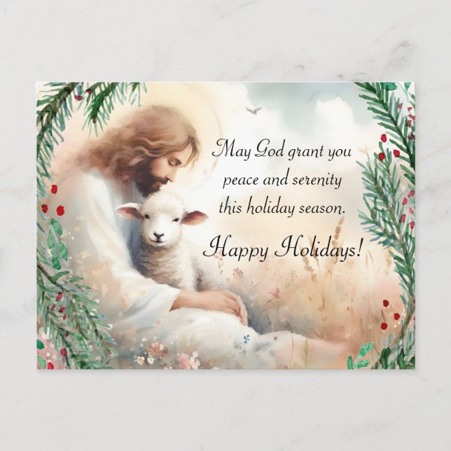 Jesus and Lamb Postcard (Front)