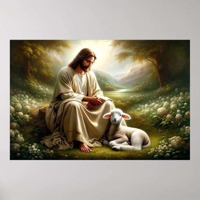 Jesus and Lamb Poster (Front)