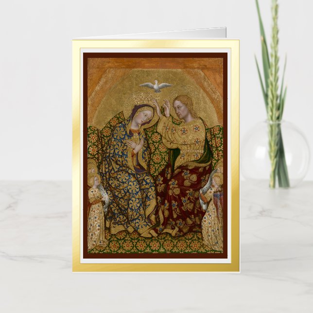 Jesus and Mary Coronation foil greeting card (Front)