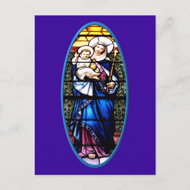 Jesus and Mary stained glass window Postcard (Front)