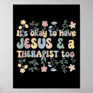 Jesus And Mental Health Therapist Mental Health Th Poster