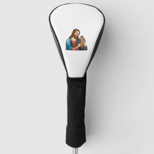 Jesus and Moo Deng A Sacred Moment Playful Twist L Golf Head Cover