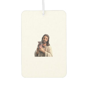 Jesus and Moo Deng_ A Unique Take on Classic Art T Car Air Freshener