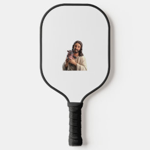 Jesus and Moo Deng_ A Unique Take on Classic Art T Pickleball Paddle