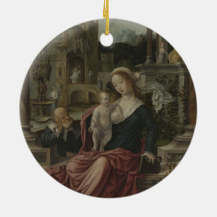 Jesus and Mother Mary Breastfeeding Ceramic Tree Decoration