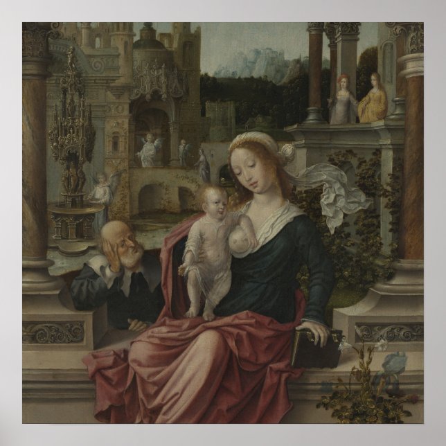 Jesus and Mother Mary Breastfeeding Poster (Front)