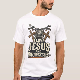 Jesus and Motorcycles Vintage Christian Biker Desi T-Shirt
