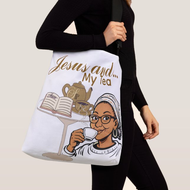 Jesus and My Tea Crossbody Bag (Close Up)