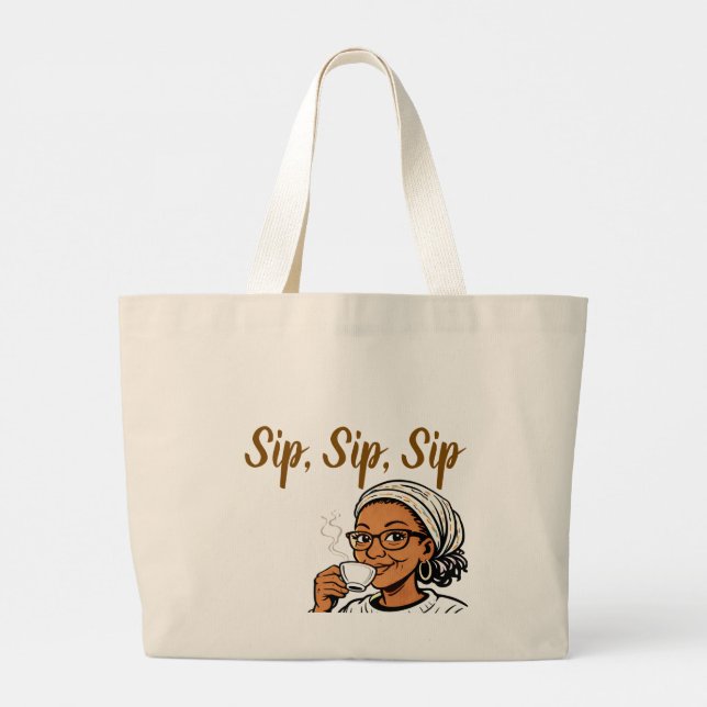 Jesus and My Tea Large Tote Bag (Back)