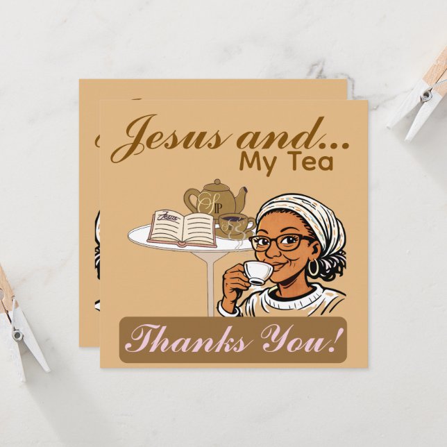 Jesus and My Tea Stationery (Front/Back In Situ)