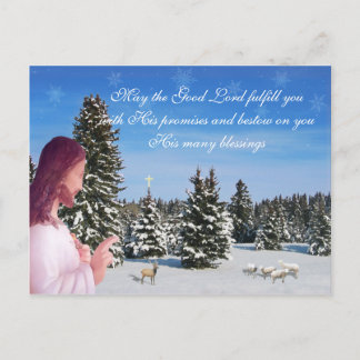 Jesus and Sheep Postcard