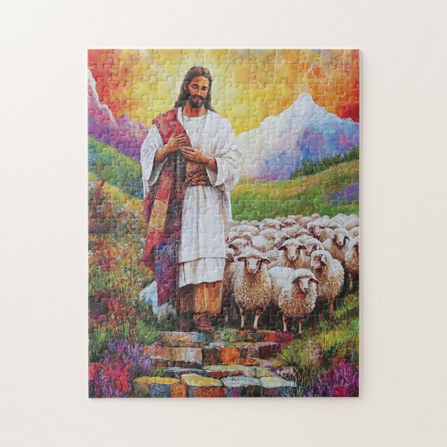 Jesus and Sheep Puzzle (Vertical)