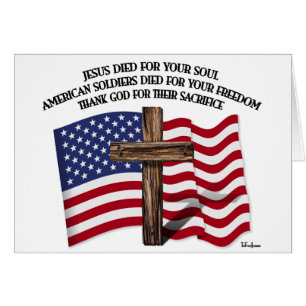 Jesus and the American Soldiers rugged cross US...