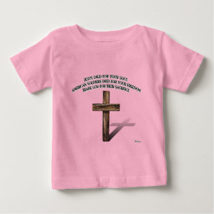 Jesus and the American Soldiers with rugged cross Baby T-Shirt