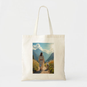Jesus and the Lamb Tote Bag Christian Faith Gift